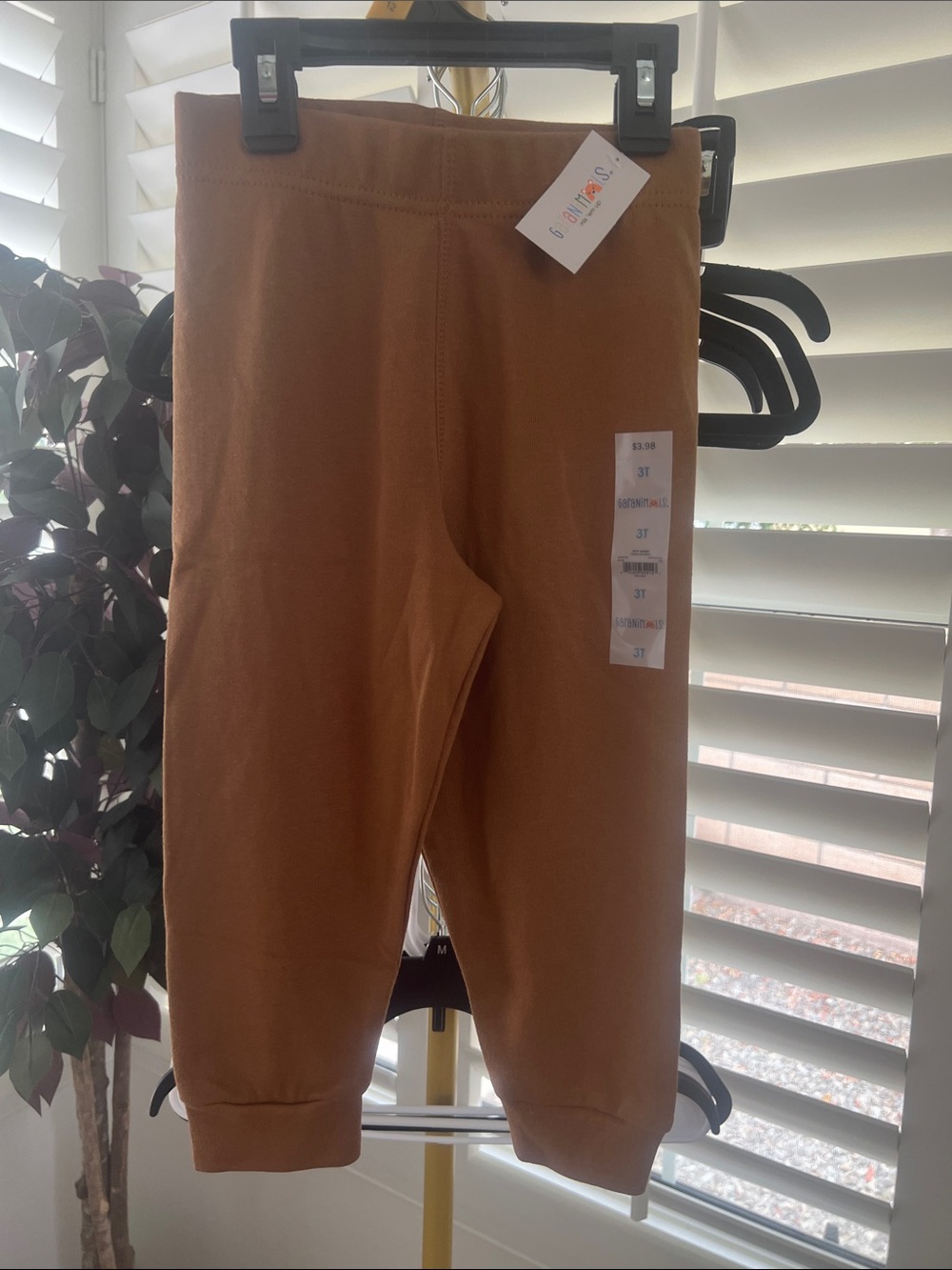 Size 3T. Kids. Get 2 pairs Stretch Cotton Jogger Pants - Brown - Unbranded